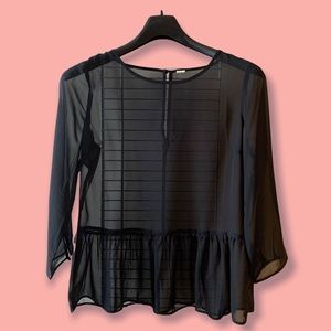 Old Navy Sheer Chiffon Peplum Top - Black